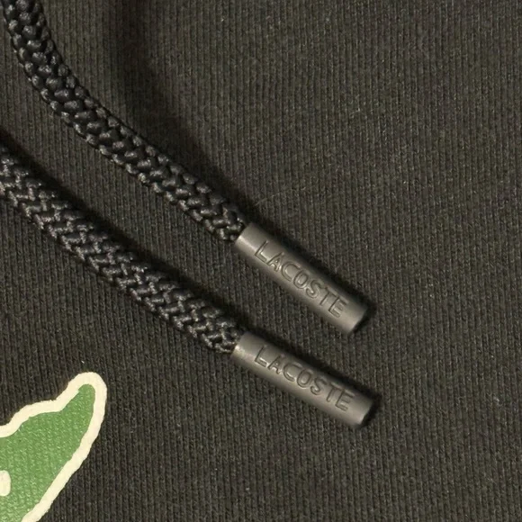 Men’s Lacoste Medium Black Hoodie with Crocodile and Logo - Picture 5 of 6